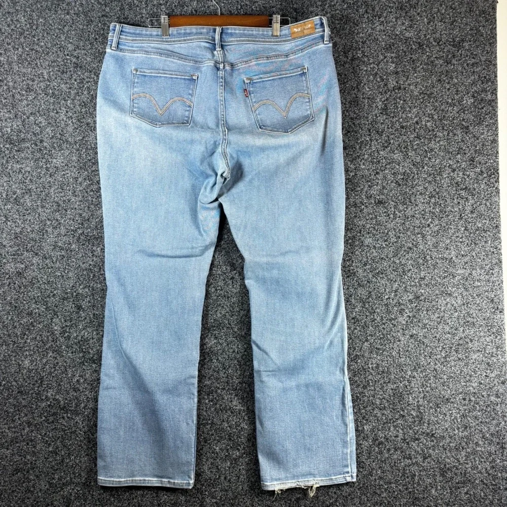 Levis 512 Perfectly Shaping Straight Leg Jeans Light Wash Plus Size 22W Stretch